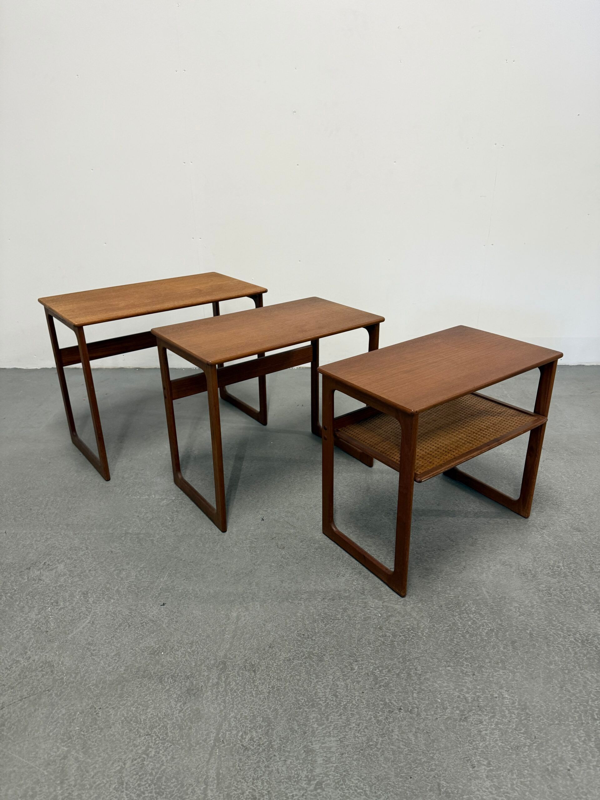 Teak nesting tables by Johannes Andersen