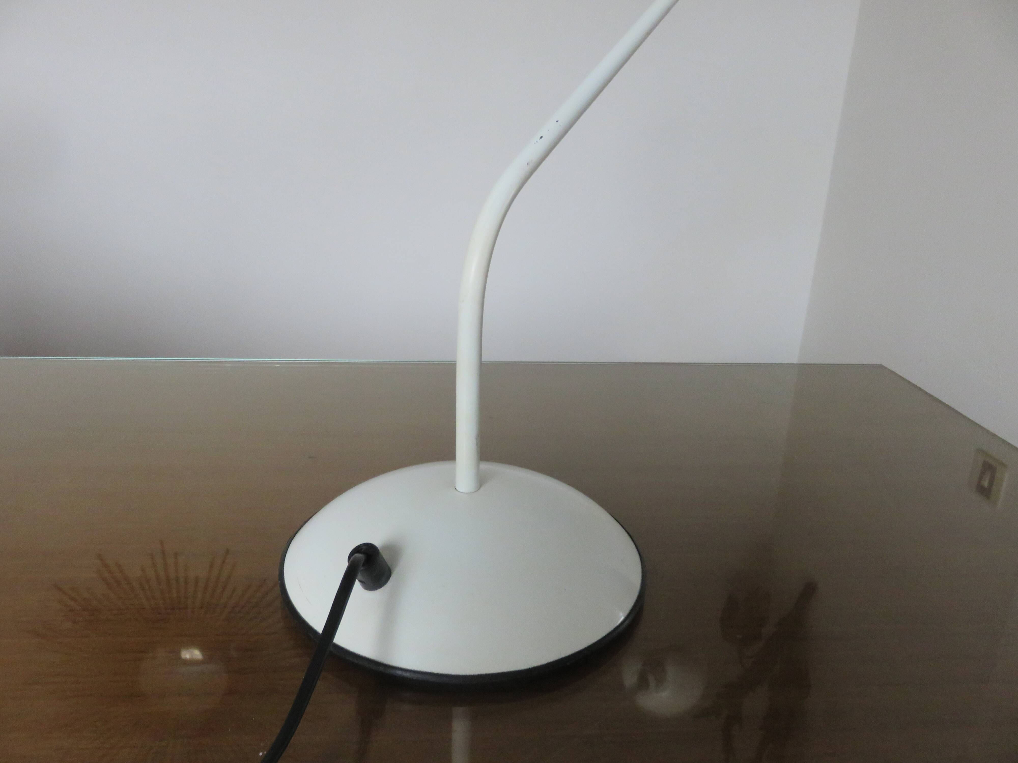 80s white metal desk lamp