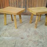 Pair of solid wood coffee tables