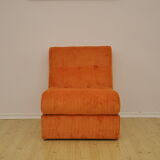 Orange corduroy modular sofa, 1970s.