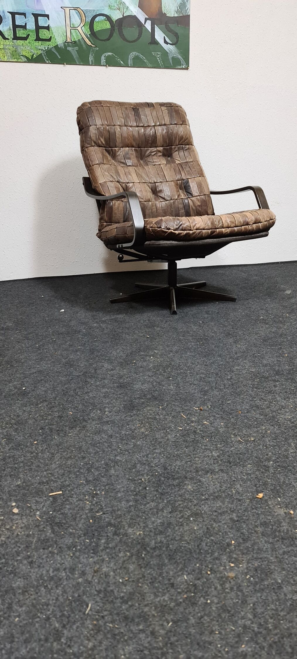 Vintage patchwork leather reclining chair