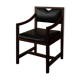 Vintage wooden armchair in black leatherette, Scandinavian style