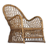 Fauteuil en rotin Gervasoni, années 1960