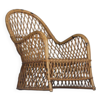 Fauteuil en osier de Gervasoni, années 60