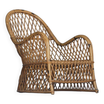 Gervasoni en rotin fauteuil, années 1960