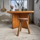 Square modernist table made of solid pine from the 1950s.