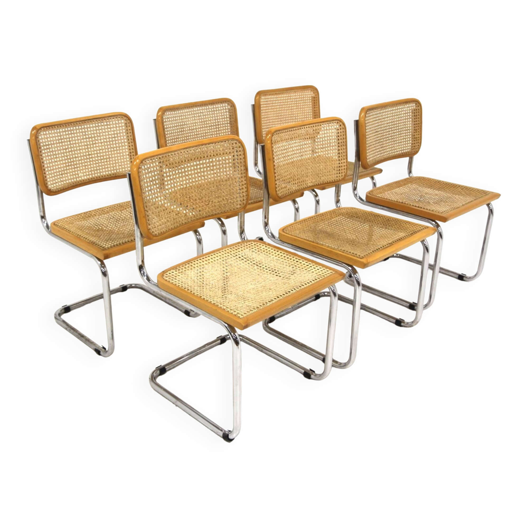 Set of 6 "B32" chairs, Marcel Breuer, Italy 1990
