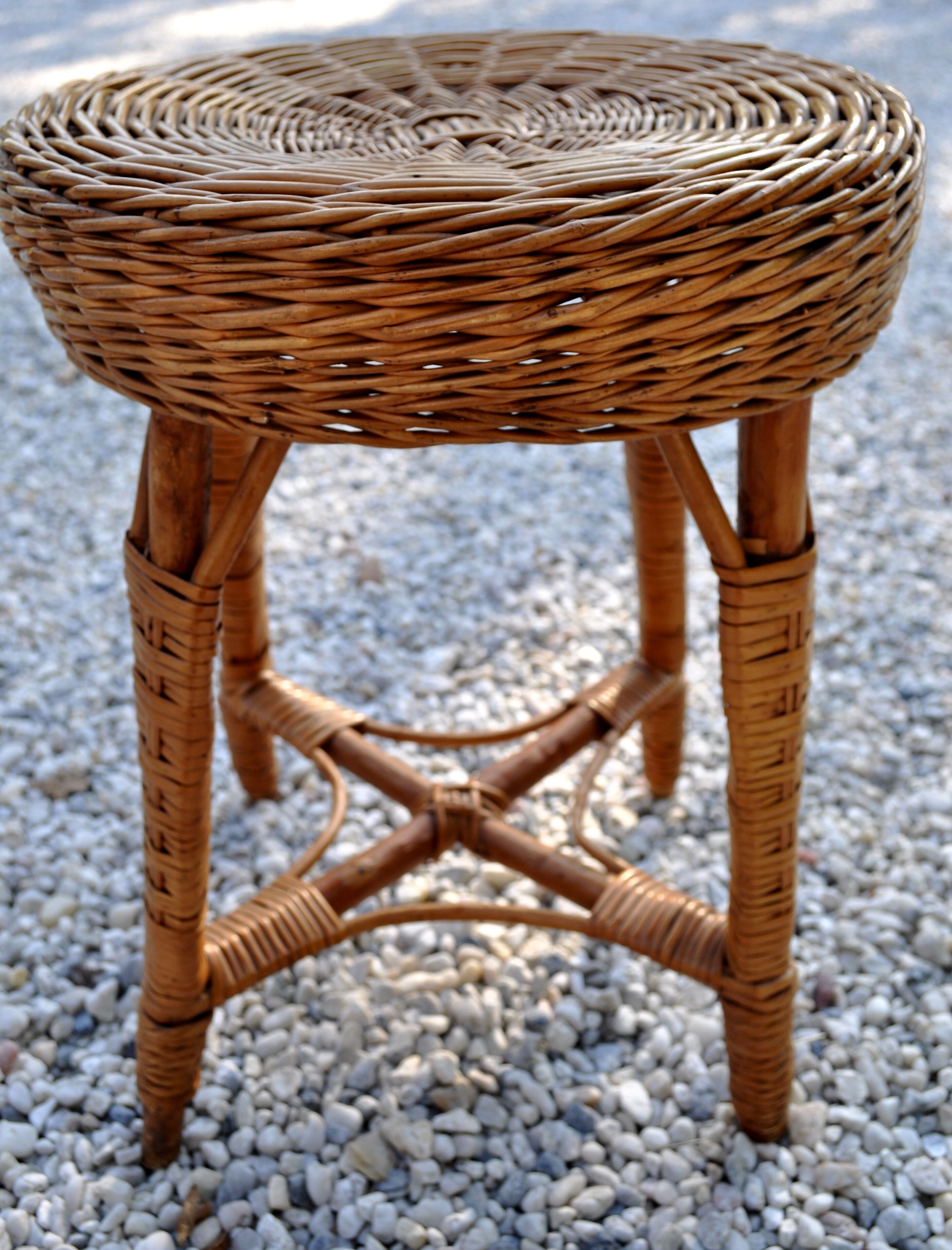 Vintage rattan stool