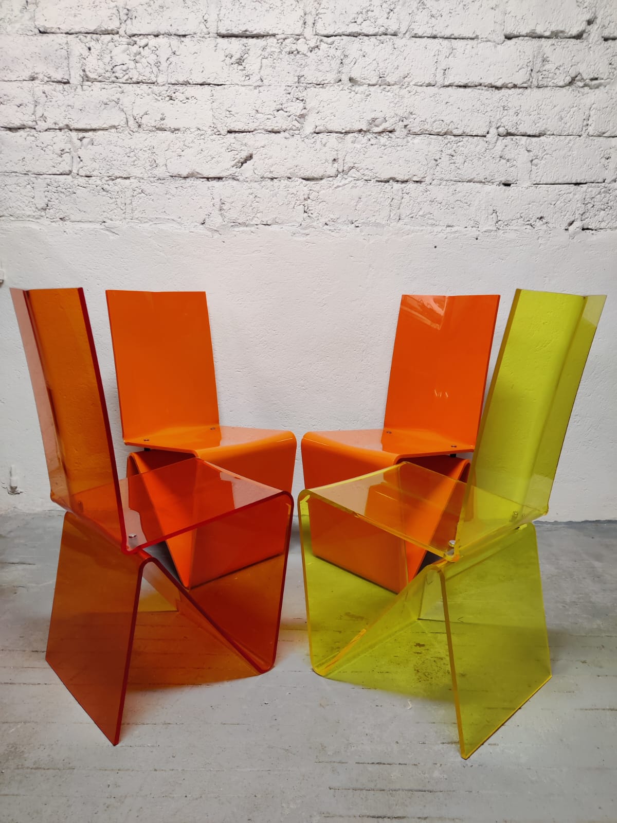 Set of 4 chairs "Pli" Roche Bobois