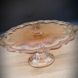 Pink molded glass pie dish