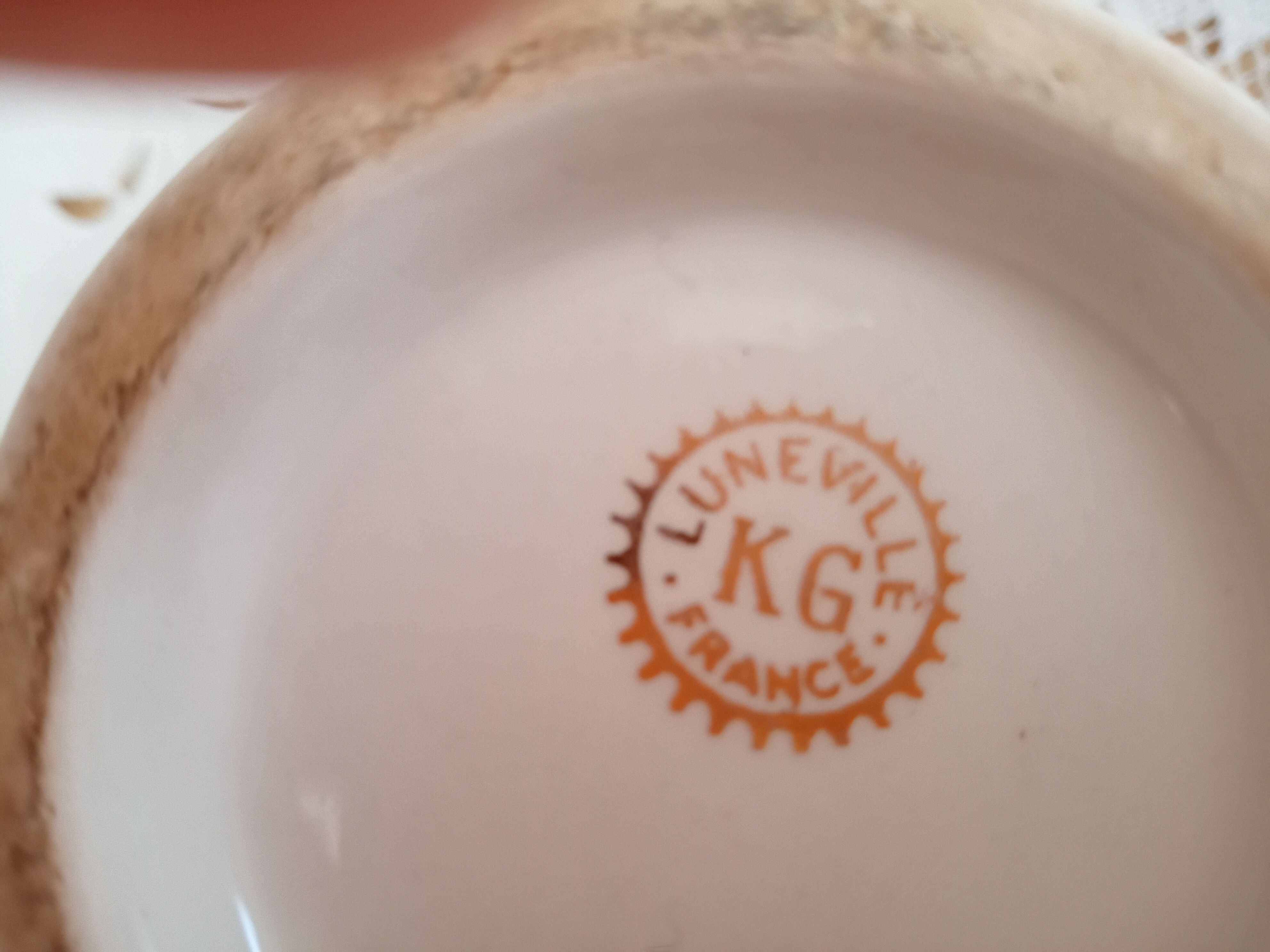 Sugar Lunéville KG France white decoration gold stars