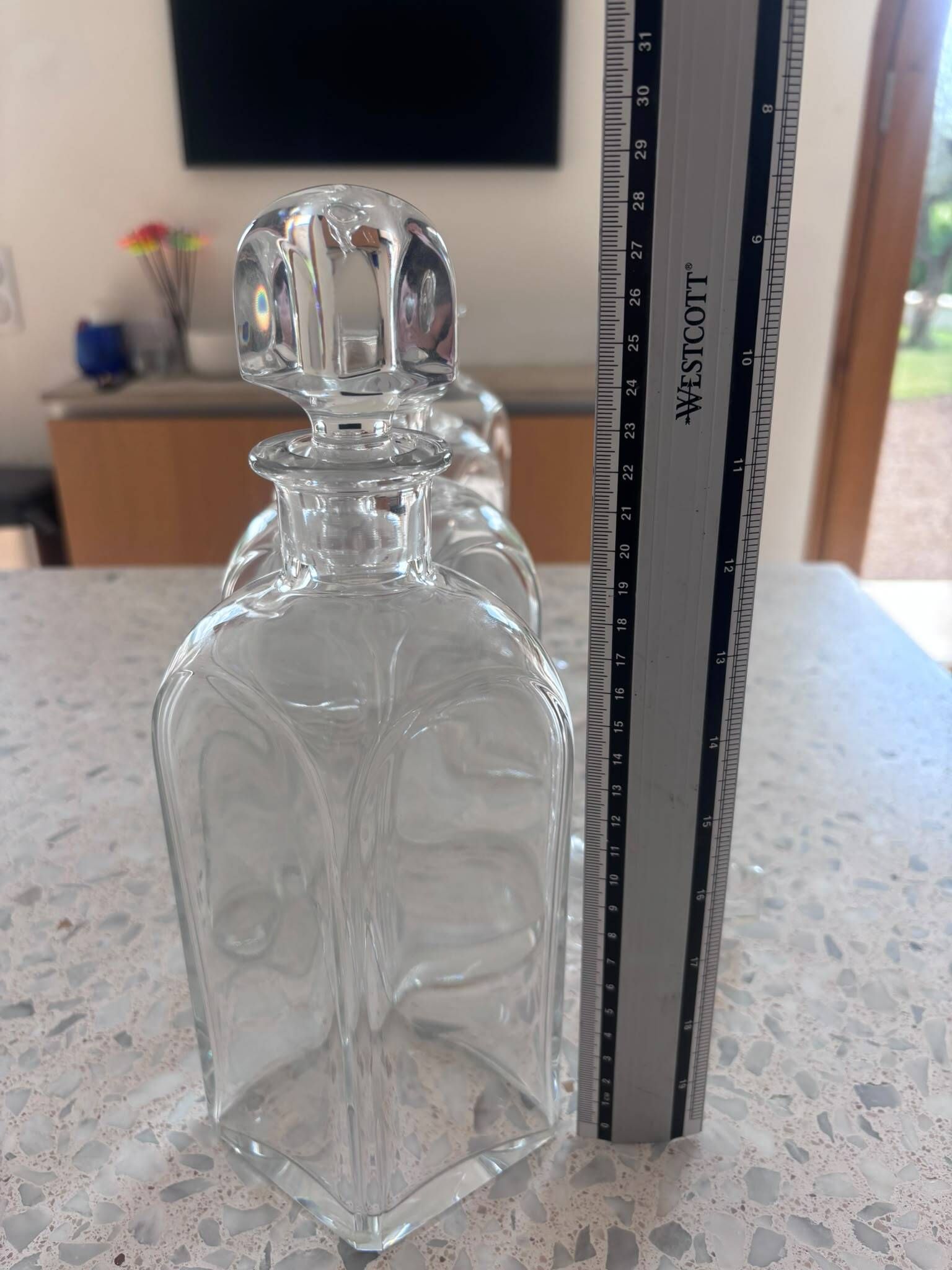 Set 4 Baccarat crystal whisky carafes. Rare Vologne model, created in 1995.