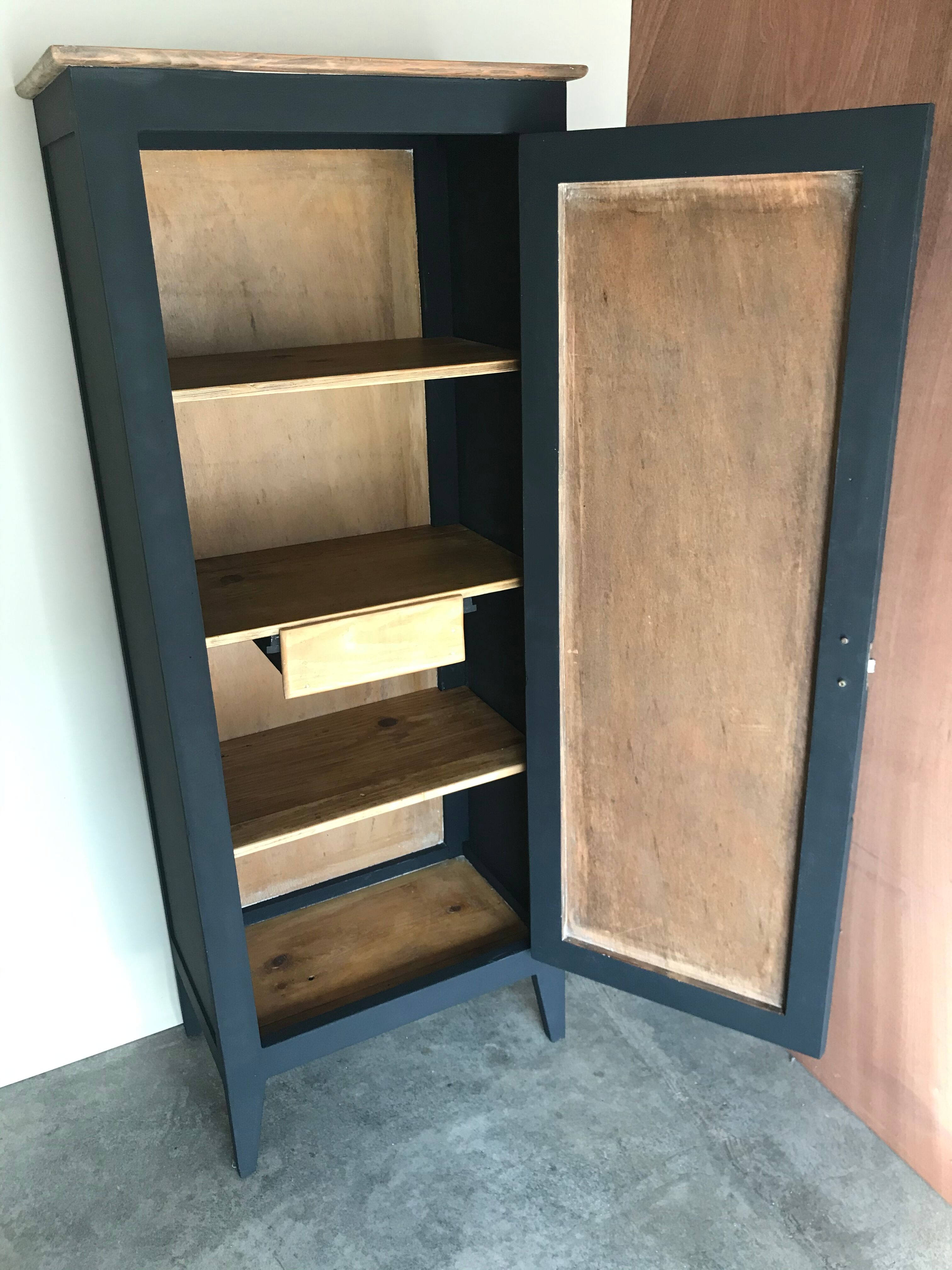 Parisian wardrobe or vintage wood closet, 50s