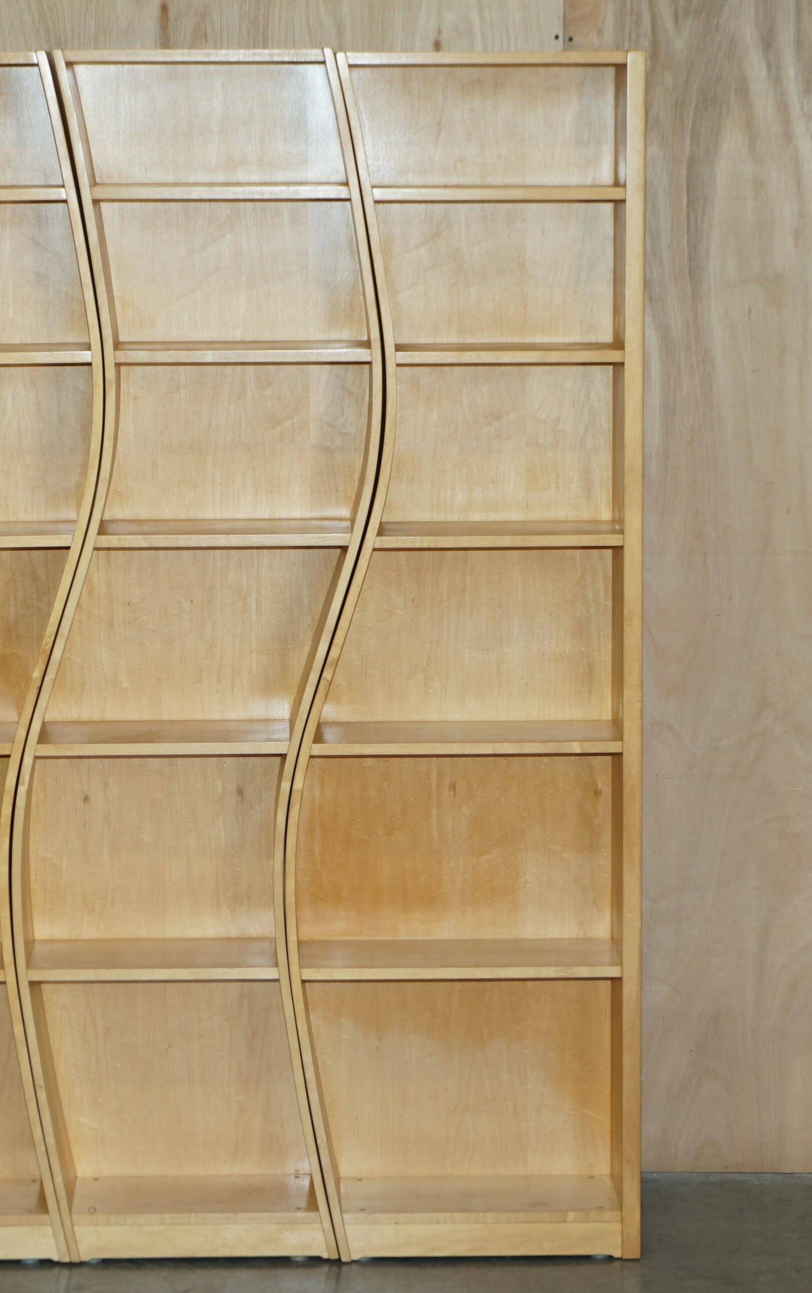 Birch libraries in three curved sections