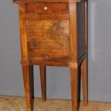 Restoration Curtain Bedside Table in Walnut 19th Century