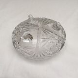 Empty vintage round crystal pocket size: height -16cm- diameter -18cm-