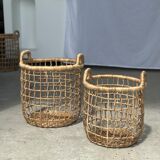 Trio de paniers en jonc de mer ajourés