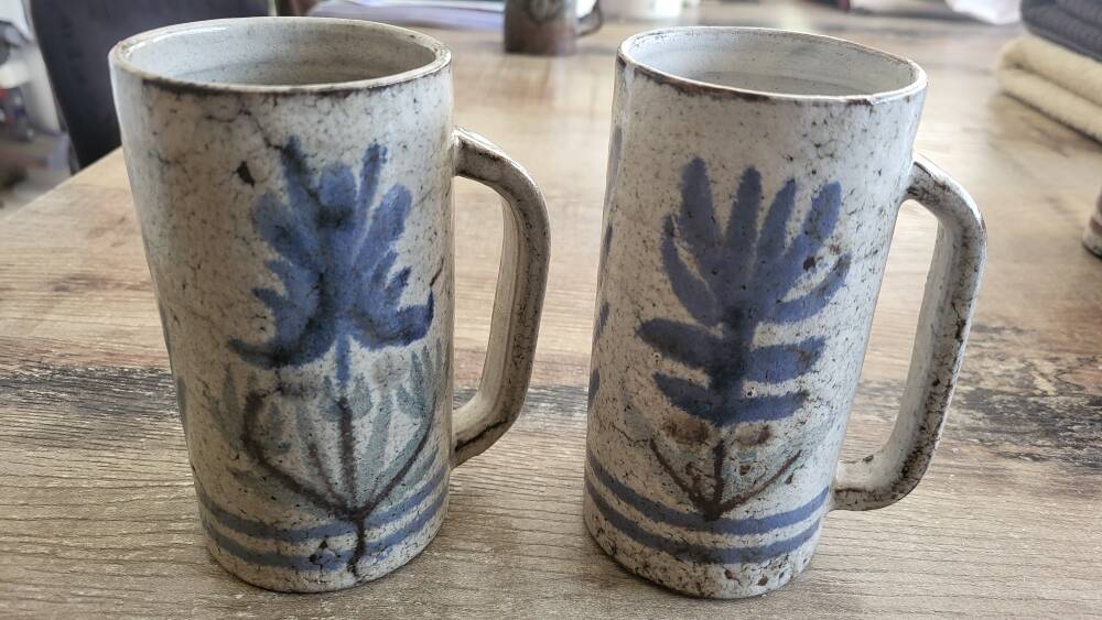 Pair of mugs Gustave Reynaud-ceramics Le Mûrier- 1950s/60s