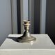 Small antique candle holder engraved in silver-plated metal, in its original condition.