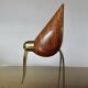 Scandinavian heron in teak and brass 1970