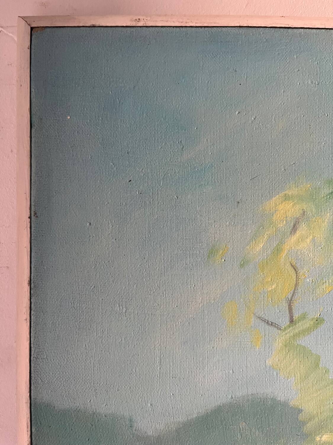 Trees by the lake, oil on canvas