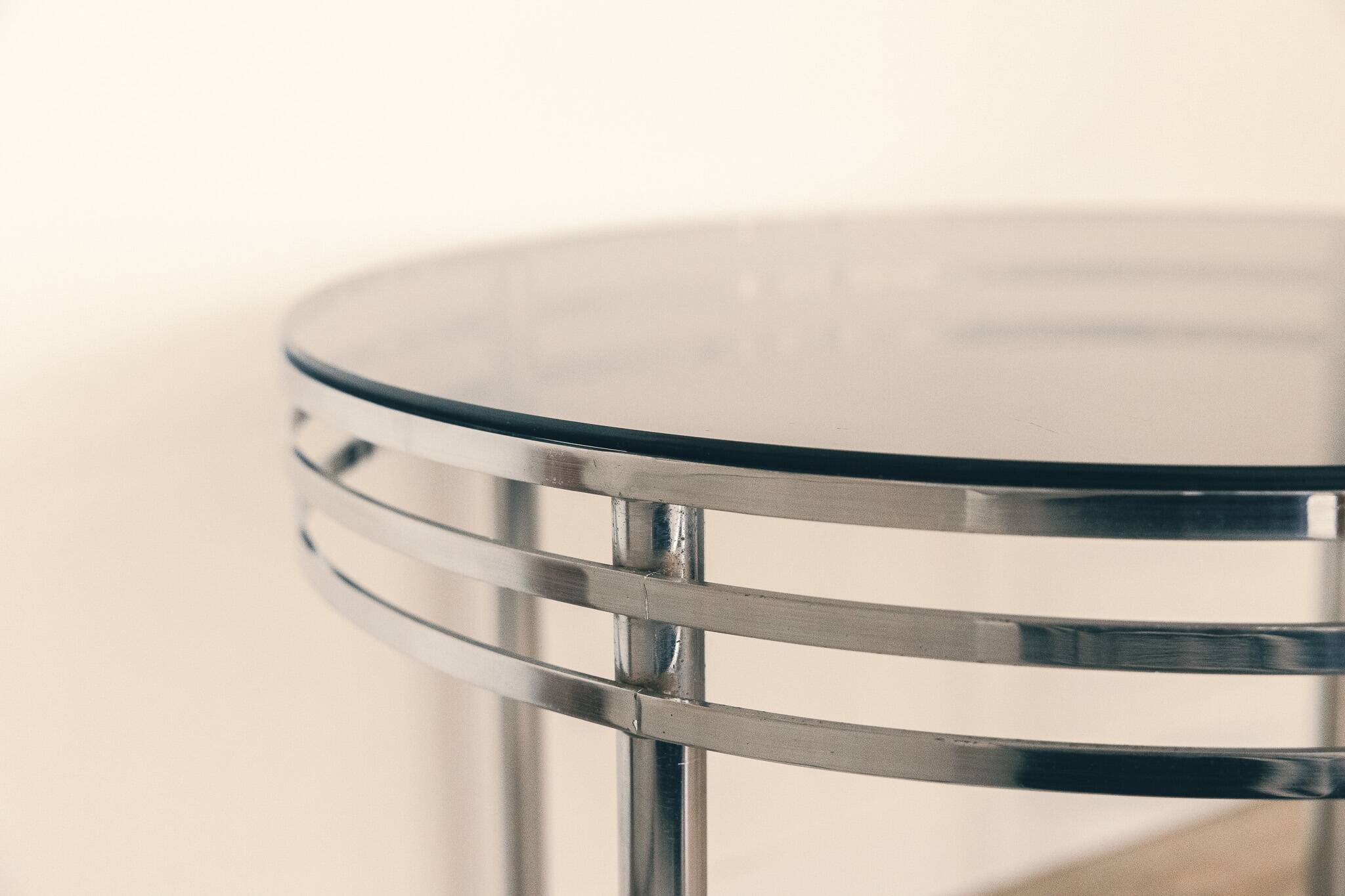 Vintage 70s chrome coffee table