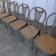 Ensemble de 6 chaises de salle à manger vintage grises en bois cintré : style Thonet, assise en cannage.