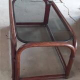 Rattan coffee table.