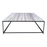 Mahaut coffee table with grey travertine top AMPM, large designer piece.