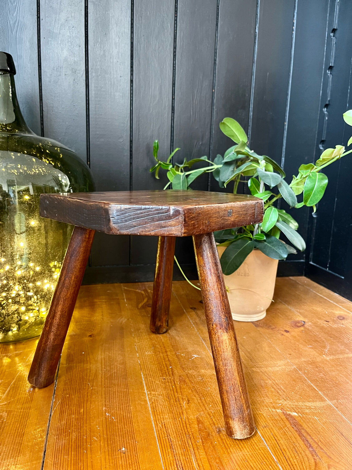 Pair of handmade tripod stools