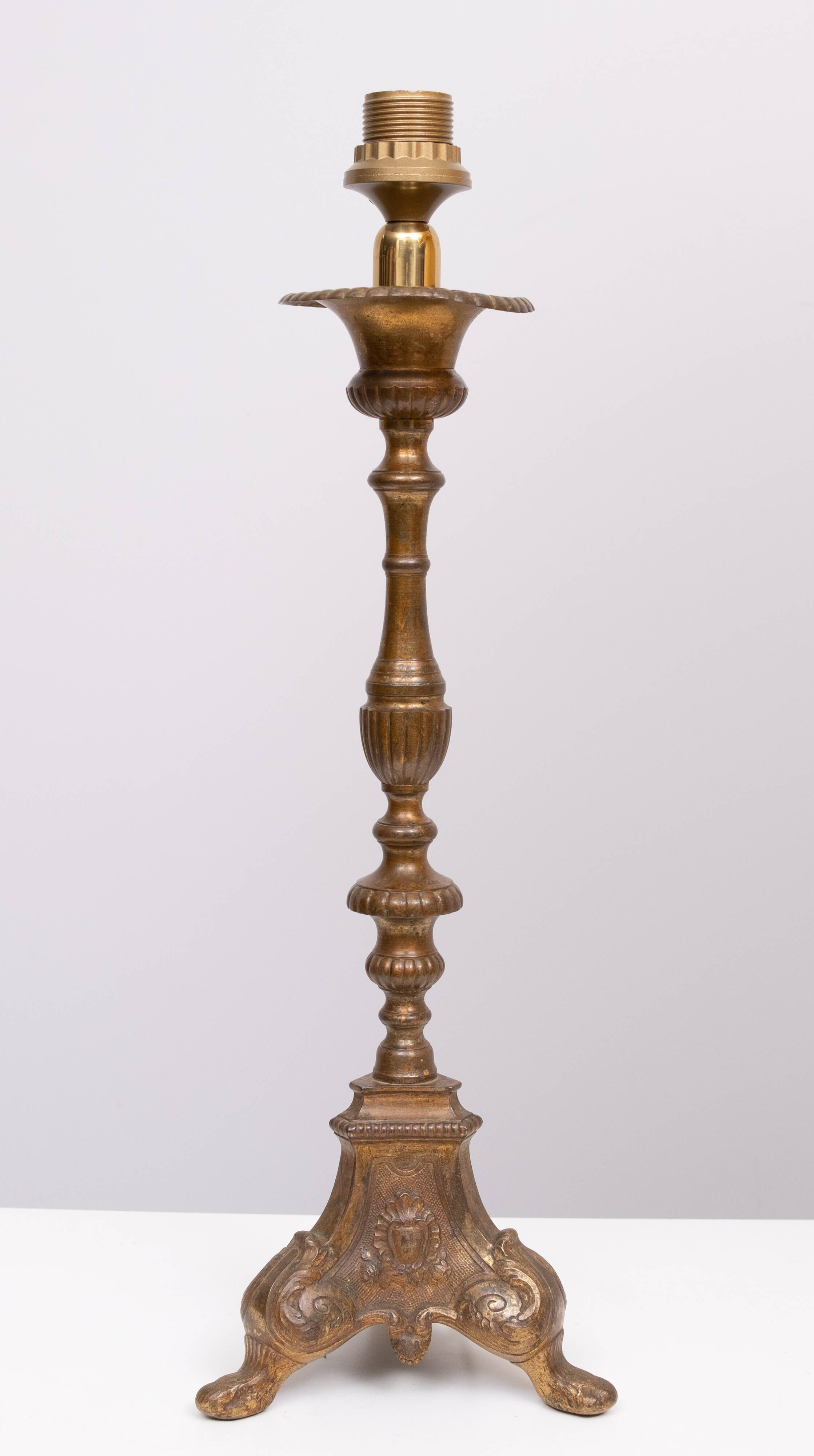 Gilded Bronze table lamps with shades France 1880s