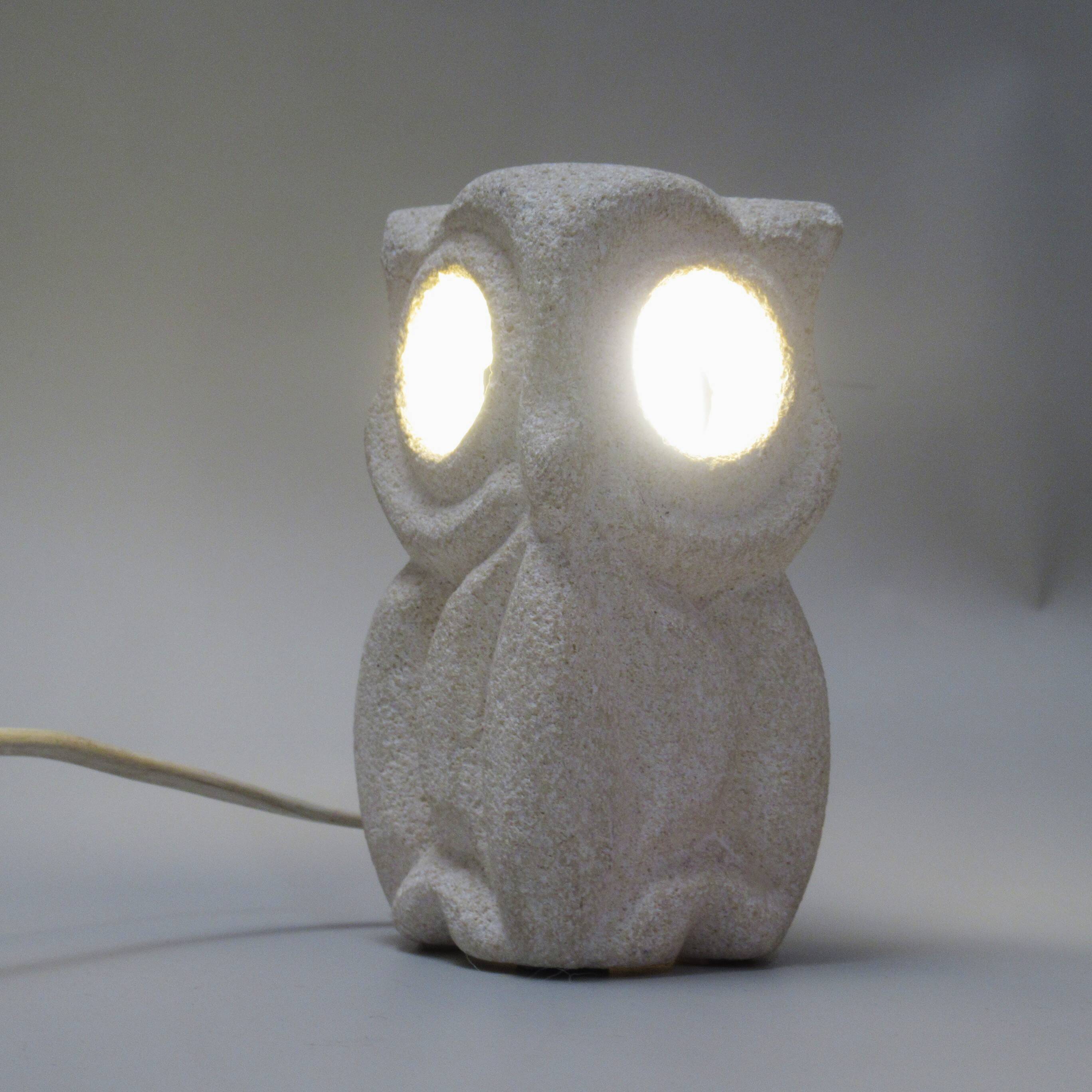 Owl lamp in stone by Albert Tormos from the 1960s.