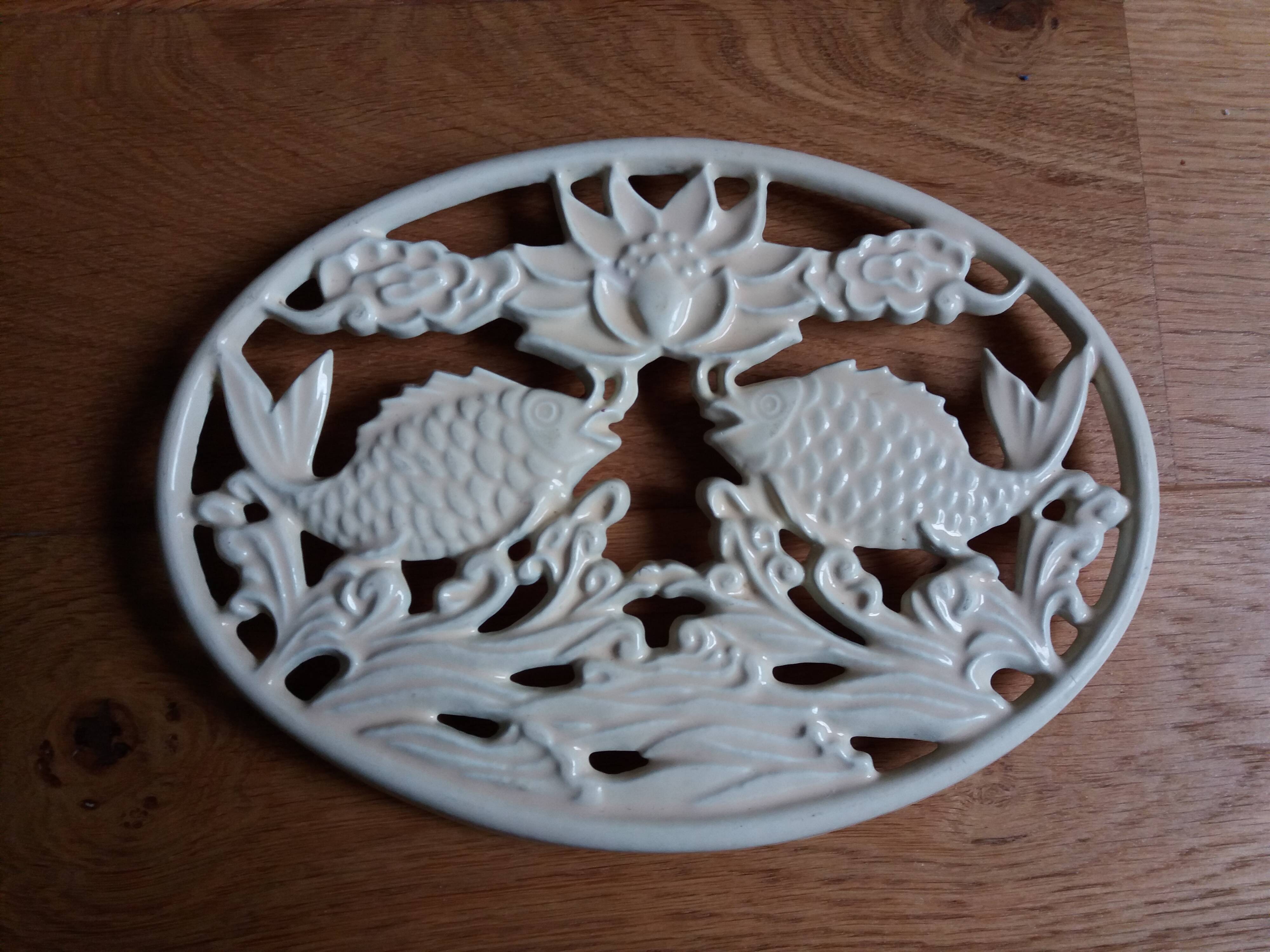 Cast iron fish trivet