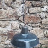 Old industrial suspension - enamelled sheet metal - 1950