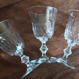 3 verres en cristal