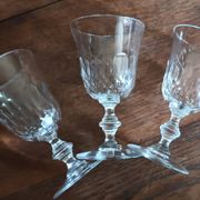 3 verres en cristal
