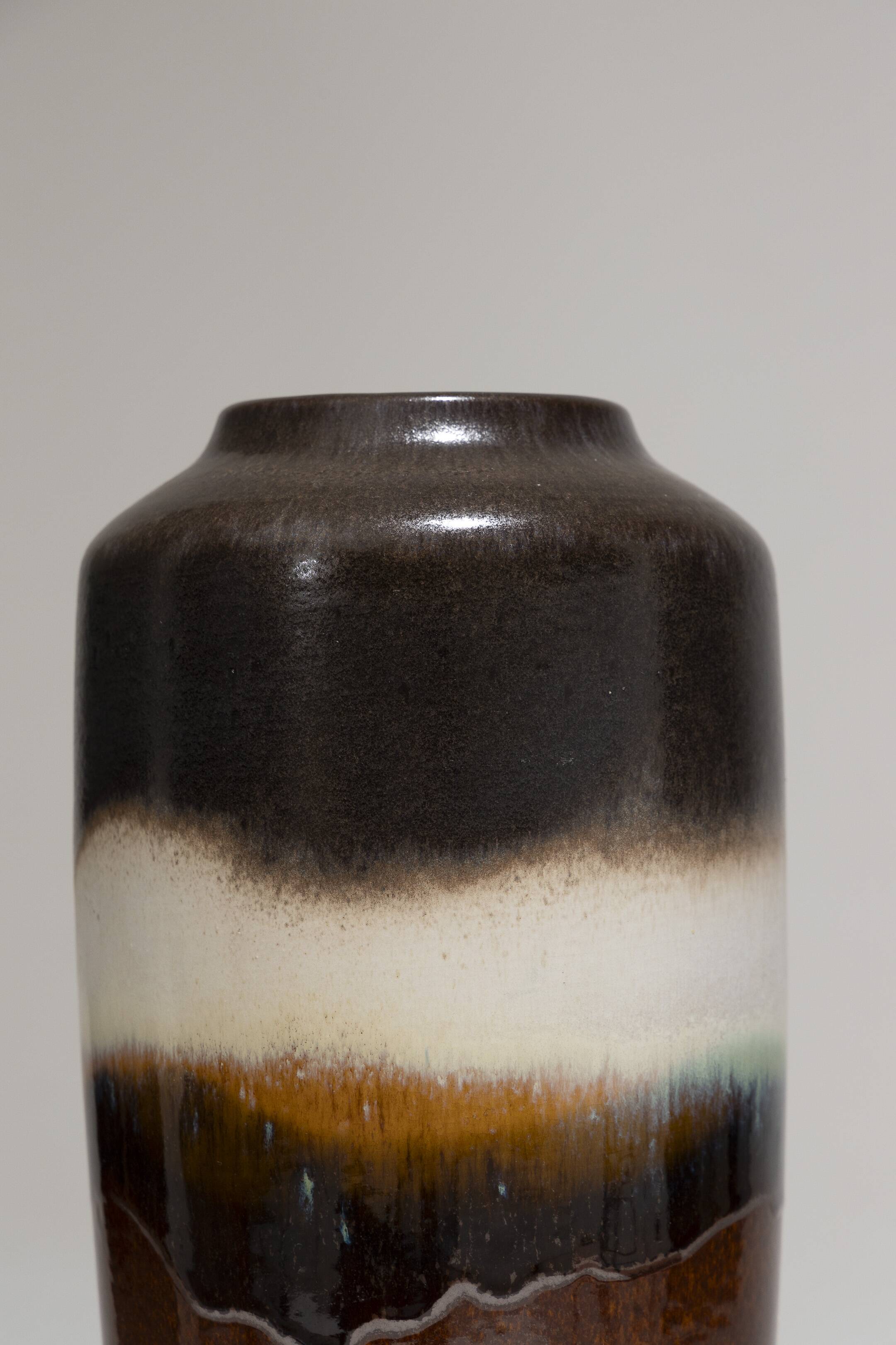 Tall glazed pottery vase, west germany, 1960s