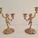 "Cherub" gilded brass candlestick