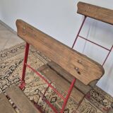 Set of 4 folding chairs for old bistro, guinguette, brasserie