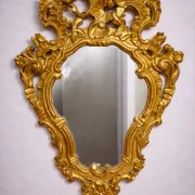 Antique mirror in carved and gilded wood – Rococo / Louis XV style