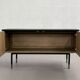 TV cabinet / Low sideboard in natural wood and blackened wood