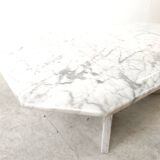 Vintage white marble coffee table, 1970s