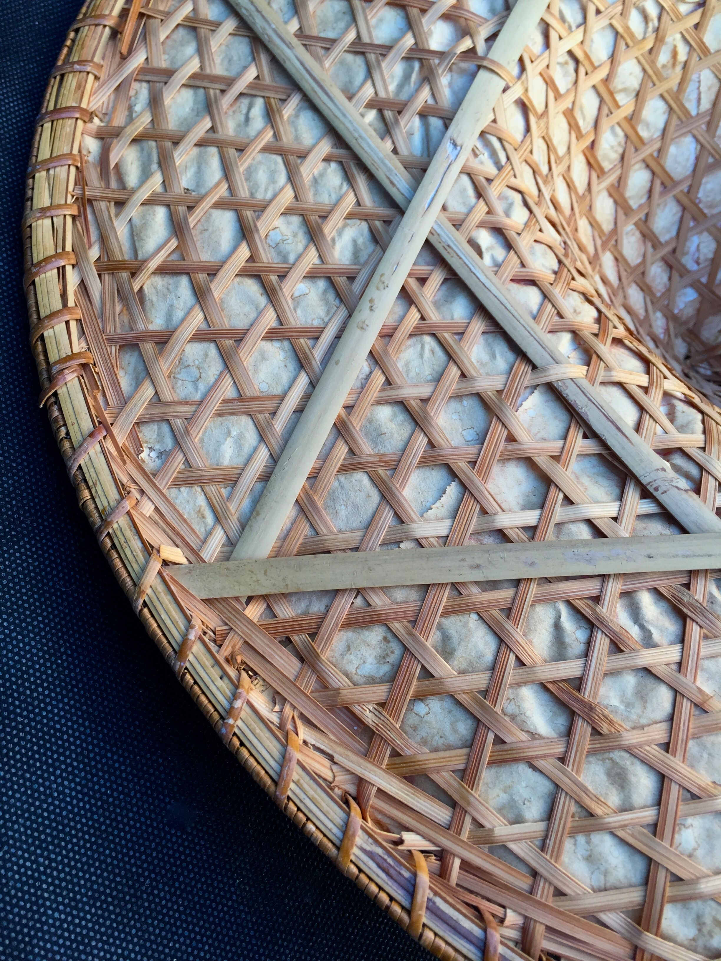 Pointu wicker hat vintage asian crafts 1980