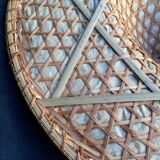 Pointu wicker hat vintage asian crafts 1980