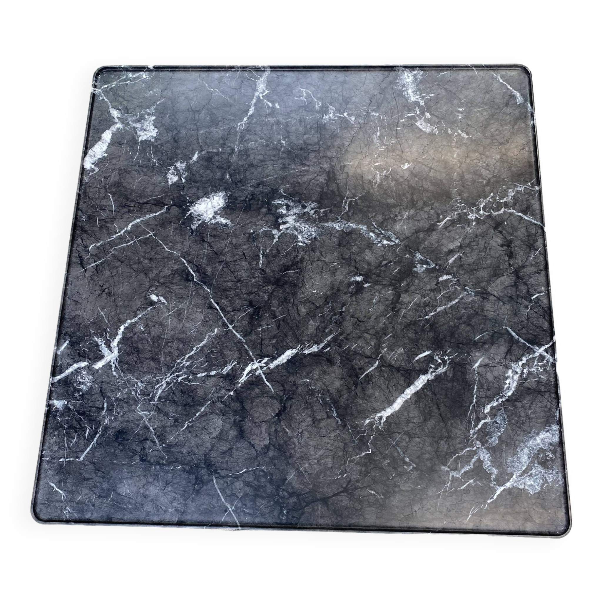 Square table Torei in grey Carnico marble, Cassina