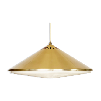 Pendant light in golden aluminum, Sweden 1960s