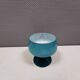 Vintage turquoise glass pedestal bowl Carlo Moretti Italy 1960s