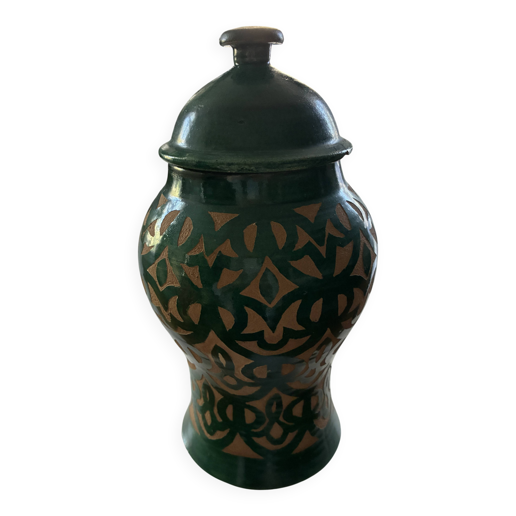 Sculpted terracotta pot