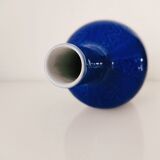 Blue vase geometric incised decoration