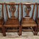 Set of 4 antique wooden chairs – 18th century / Chippendale style